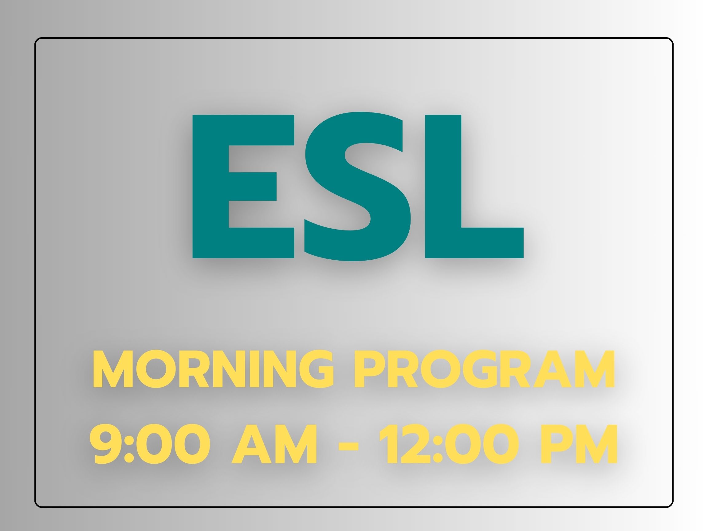 ESL morning program information