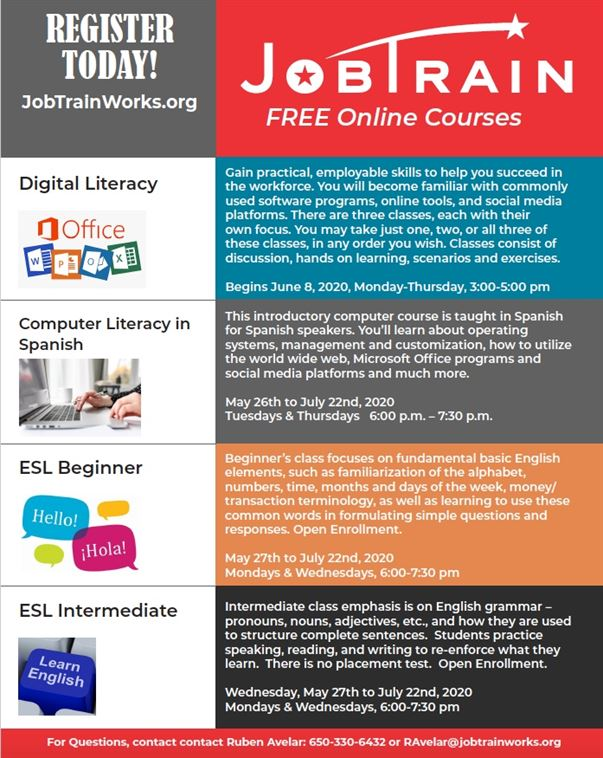 Online classes offered at JobTrain